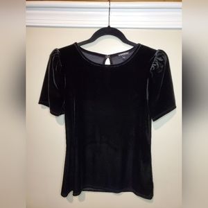 Express black velvet top